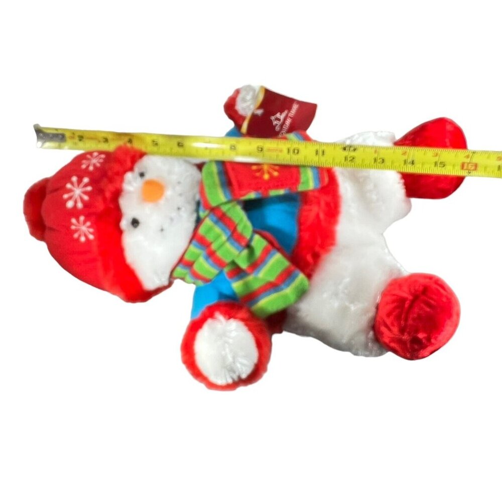 Plush Snowman Dan Dee Collectors Choice Scarf Sweater 14" Hat Snowflakes NWT - Picture 10 of 14